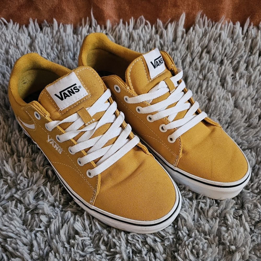 Mustard Yellow Checkered Vans